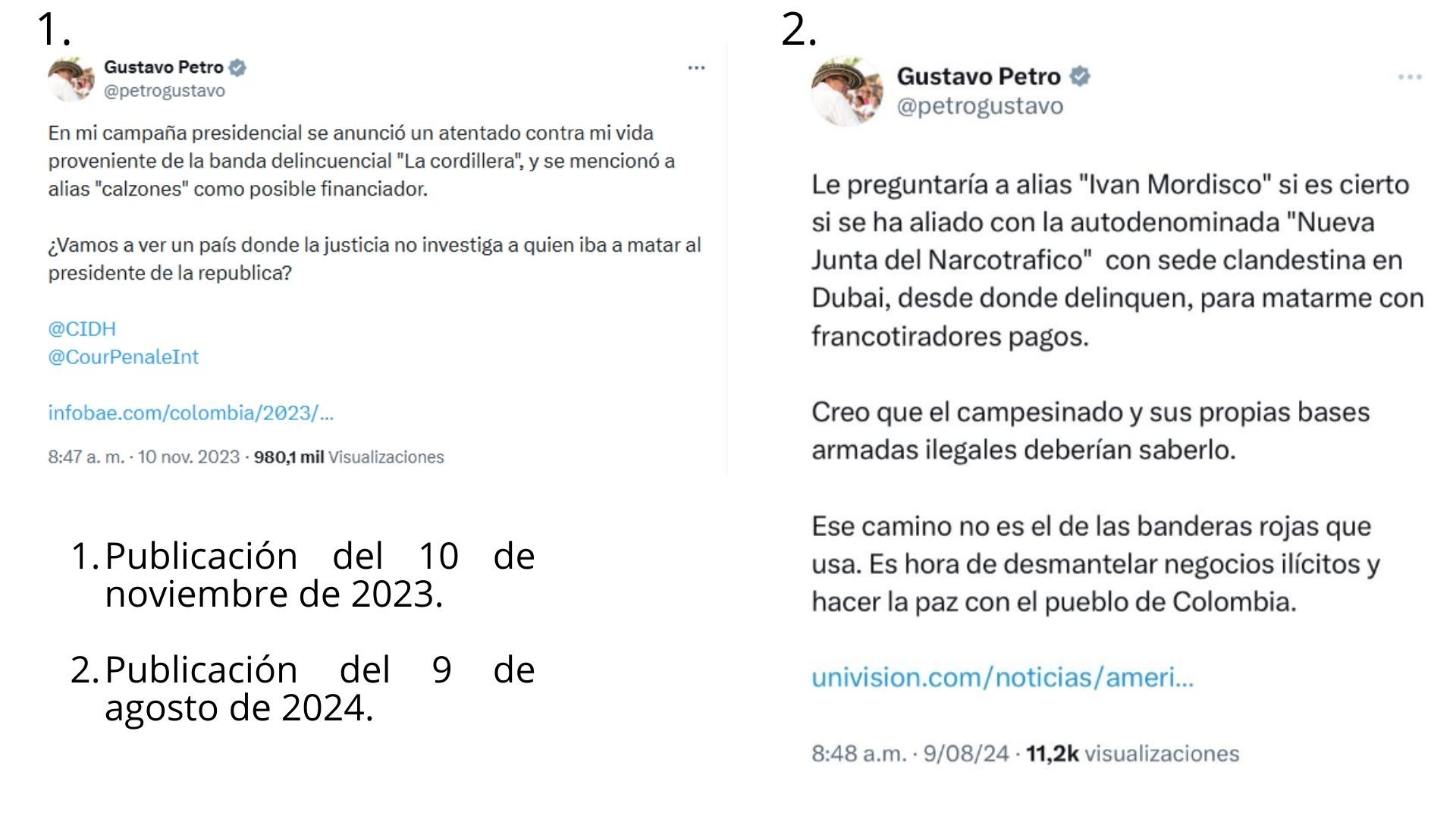 El presidente ha afirmado en X que han realizado planes para acabar con su vida.